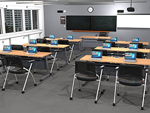 Team Tables 13 Person Training Meeting Seminar Classroom Folding Table Model 5648 - Beech Finish