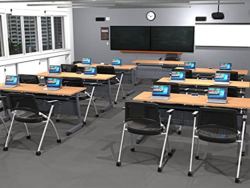 Team Tables 13 Person Training Meeting Seminar Classroom Folding Table Model 5648 - Beech Finish
