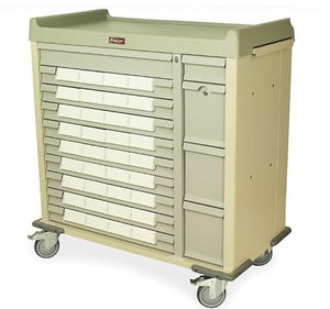 MSEC Steel Medication Bin Cart with 36 Bins, Key Locking - 45.75” H x 43.75” W x 24” D