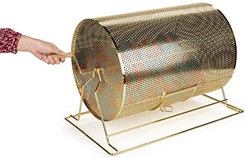 Brass Raffle Drum with Wooden Turning Handle for Tabletop Use