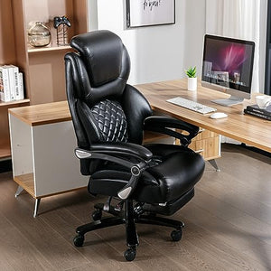 Blue Whale Big and Tall Office Chair 500lbs with Adjustable Lumbar Support, Footrest, and Headrest