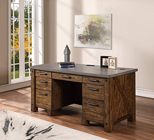 Martin Furniture IMJA689-470-KIT Credenza and Low Hutch, Brown