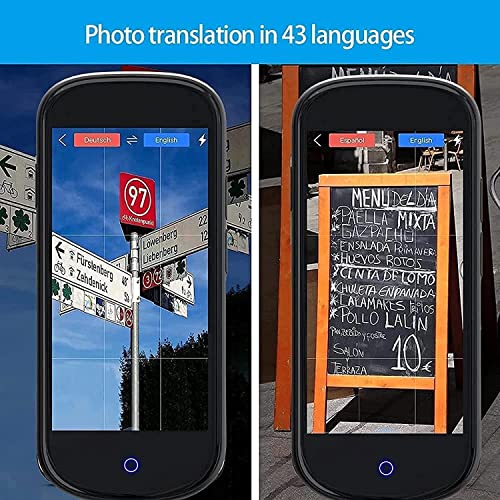 Language Translator Device Instant Voice Text Photo Translation 109 Languages Two Way - Black