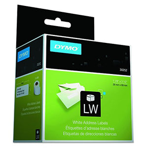 DYMO 30252 LabelWriter Adhesive White Address Labels (Pack of 10) For use with LabelWriter 450, LabelWriter 450 Turbo and LabelWriter 450 Twin Turbo Address Labels; Direct Thermal Printing Process