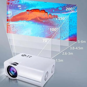 None BAILAI Projector 1080P Smart TV Portable Home Theater Cinema Battery Sync Phone LED Projector