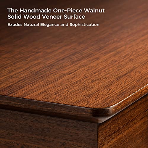 EUREKA ERGONOMIC 63" Executive Standing Desk with Drawers and Monitor Stand, Walnut