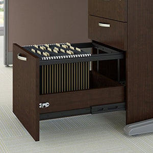 Office in an Hour 2 Person L Shaped Cubicle Workstations in Mocha Cherry