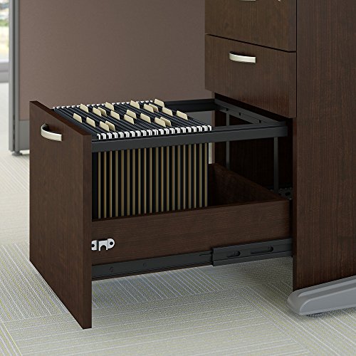 Bush Business Furniture Office in an Hour 65W x 65D LWorkstation with Storage and Accessory Kit in Mocha Cherry