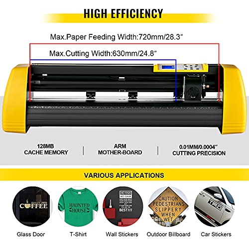 VEVOR Vinyl Cutter Machine, 720mm Cutting Plotter, Automatic Camera Contour Cutting 28” Plotter Printer with Floor Stand Vinyl Cutting Machine Adjustable Force and Speed for Sign Making Plotter Cutter