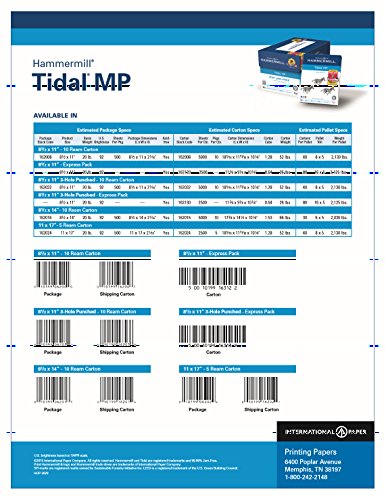 Hammermill Paper, Tidal Multipurpose, 8.5 x 14, Legal, 20lb, 92 Bright, 5000 Sheets per Carton - 30 Cartons per Pallet, 150,000 Sheets (162016PLT) Pallet Pricing, Made In The USA
