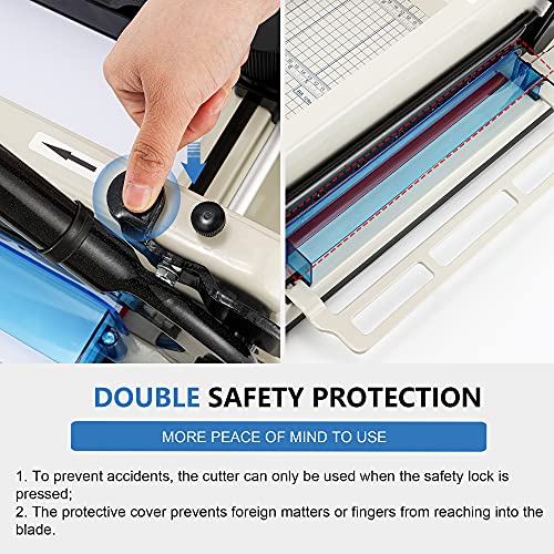 Frifreego Heavy Duty Paper Cutter, 12" Guillotine Paper Cutter, 1.57" Thickness Cutting Ability, Durable HHS Hard Blade, for Cutting Paper, Leather, Non-Woven Fabrics, Easy Cutting Even for Women