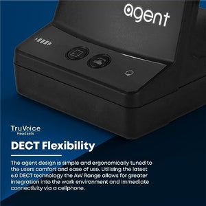 TruVoice Agent AW60 Dect 2-in-1 Wireless Headset for Desk Phone and Computer | Noise Canceling Microphone | 9 Hour Talk Time | Ultra Range up to 500FT