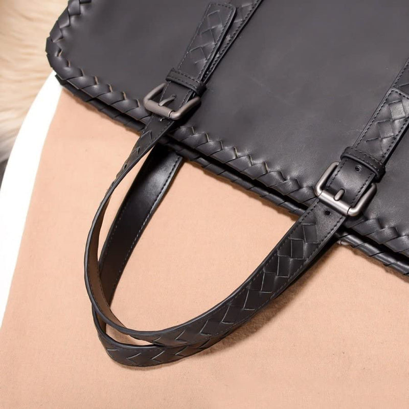 SFFZY Men's Briefcase Leather Business Handbag Leather Shoulder Messenger Bag Men's Computer Bag (Color : A)