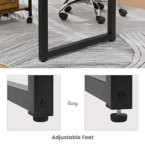HOOBRO Computer Desk, Home Office Writing Desk, 55.1 x 23.6 x 29.9 Inch Industrial PC Laptop Study Table in Living Room, Bedroom, Sturdy Metal Frame, Easy Assembly, Rustic Brown and Black BF68DN01