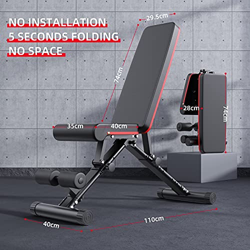 Weight Bench,Adjustable Bench Press Bench,for Home Gym Strength Training Foldable Workout Bench