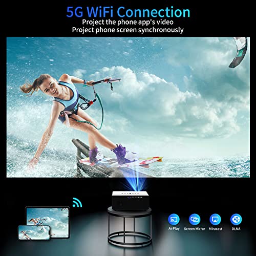 ABOOLON 4K+ Projector with Wifi, Bluetooth, and 1200ASIN Outdoor Movie Support
