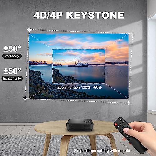 Tkisko Wifi Bluetooth Full HD 1080P Projector 4K Supported