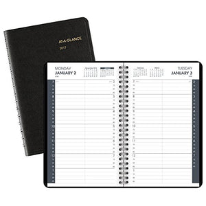 AT-A-GLANCE Appointment Book / Planner 2017, Daily, 4-7/8 x 8", Black (70-800-05)