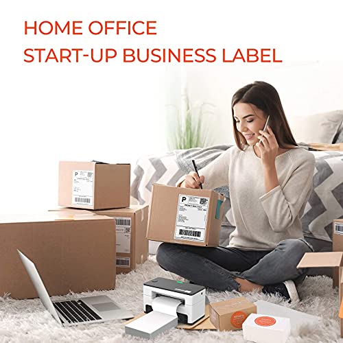 MUNBYN 300 DPI Label Printer with Pack of 500 4x6 Label Paper, Digital Shipping Scale, High-Speed 4x6 Direct Label Printer for Shipping Packages & Small Business, Compatible with USPS, UPS, FedEx