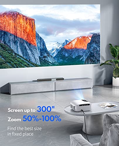 GooDee Full HD 1080P Projector with 5G WiFi, Bluetooth, and 4K Support