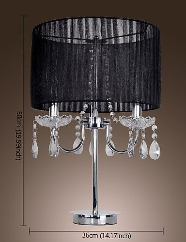 SSBY MAISHANG Comtemporary Crystal 3 - Light Table Light with Farbric Shade Candle Featured , 110-120v