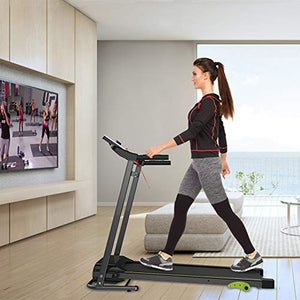 Folding Treadmill Indoor Jogging Machine Cardio Training Walking Machine with Incline Sports Easy Assembly Ideal for Office & Home Use Exercise