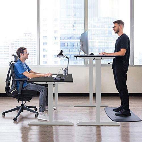 Oneofics Dual Motor Electric Height Adjustable Stand Up Desk Frame Standing Office Workstation Base with Memory Function (White)