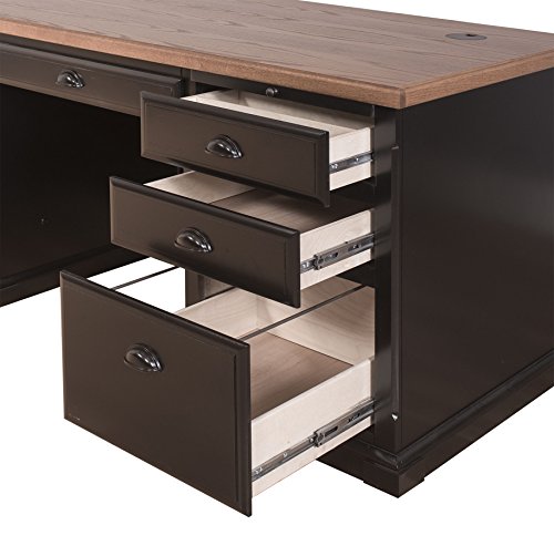 kathy ireland Home by Martin Southampton Double Pedestal Executive Desk - Fully Assembled