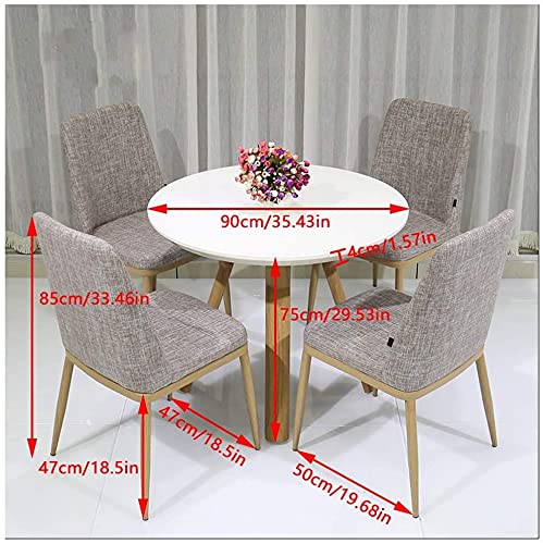 AkosOL Office Table and Chair Set - European Cotton Linen Chair - 90cm Leisure Table
