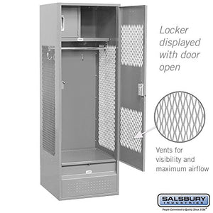Salsbury Industries 72024GY-U Unassembled 6-Feet High 24-Inch Deep Standard Gear Metal Locker Ventilated Door, Gray
