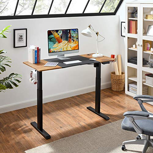 Mr IRONSTONE Electric Height Adjustable Desk 53.5" Standing Desk Sit to Stand Home Office Computer Desk & L-Shaped Desk 50.8" Computer Corner Desk, Home Gaming Desk, Office Writing Workstation