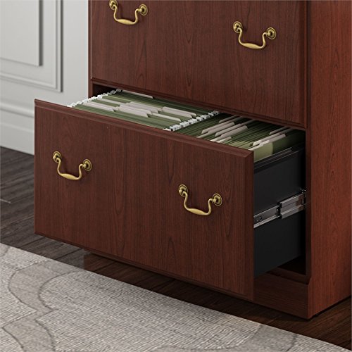 Bush Furniture UrbanPro L Shaped Desk 4 Pc. Set in Harvest Cherry - Engineered Wood