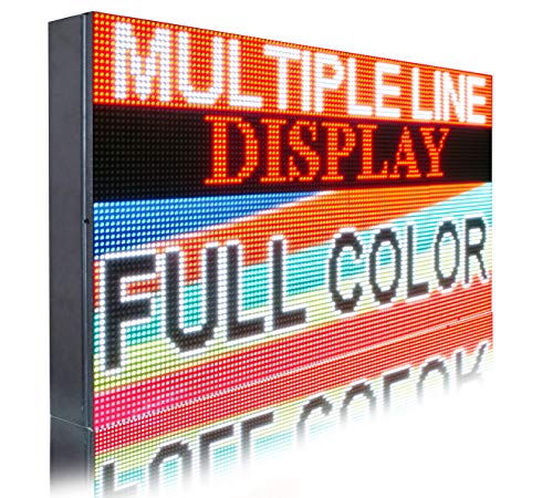 Digital Billboard 25" x 88" Open Shop Sign WiFi Connectivity Text Logo Full Color 10MM Pitch Programmable Led Board