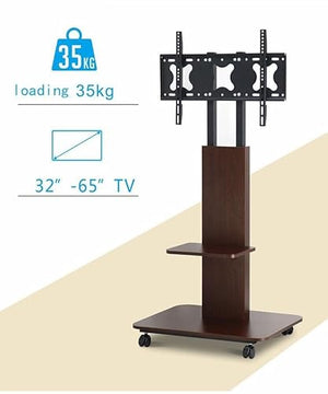 OLLiNs Floor TV Stand for 32-65 Inch Flat Screen TVs - Height Adjustable & Mobile Cart Stand