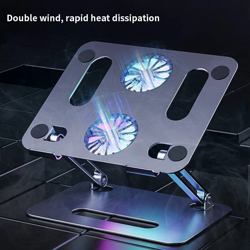 EYHLKM Laptop Tablet Stand with Cooling Fan Heat Dissipation Aluminum for Desktop Stand Notebook Holder Cooler (Color : B)