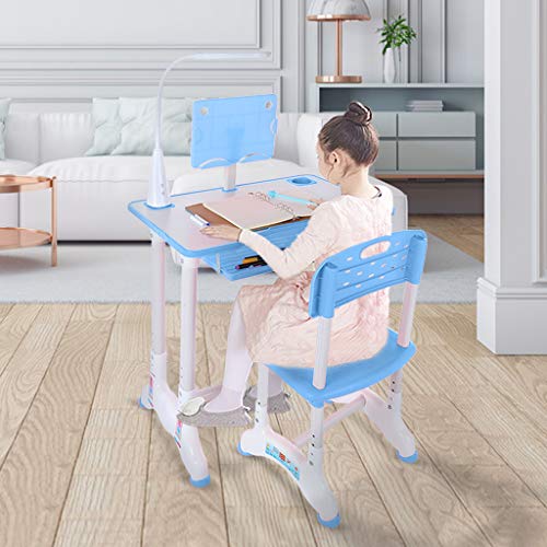 Nsxcdh Home Office Furniture Sets, Height Adjustable Study Desk and Chair Set with Desktop and Drawer