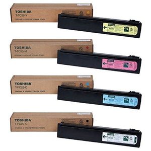Toshiba T-FC25-K T-FC25-C T-FC25-M T-FC25-Y e-Studio 2040 2540 3040 3540 4540 Toner Cartridge Set (Black Cyan Magenta Yellow, 4-Pack) in Retail Packaging