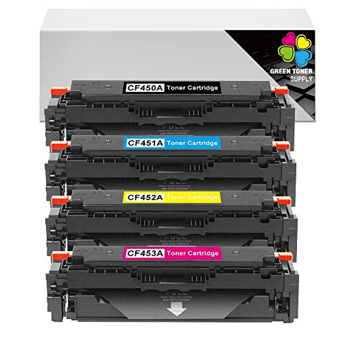 GTS Compatible Toner Cartridge Replacement for HP CF450A  ( Black, Cyan, Yellow, Magenta , 4 pk )