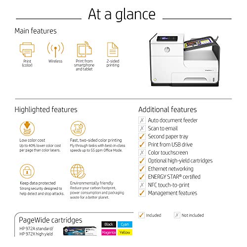 HP PageWide Pro 452dw Color Business Printer, Wireless & 2-Sided Duplex Printing (D3Q16A)