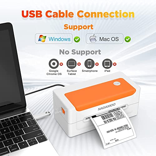 NADMAOO Bur3400-Orange Thermal Label Printer and Bur3003 Wireless Barcode Scanner …