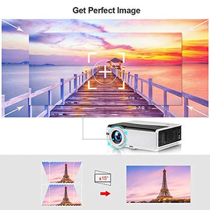 WiFi Projector, 5000 Lux Support Full HD 1080P Wireless Bluetooth LCD Video Airplay Projector with iPhone, Smartphone, Laptop, PC, TV Stick, PS4, DVD, HDMI, UB, VGA, AV for Home Outdoor Cinema