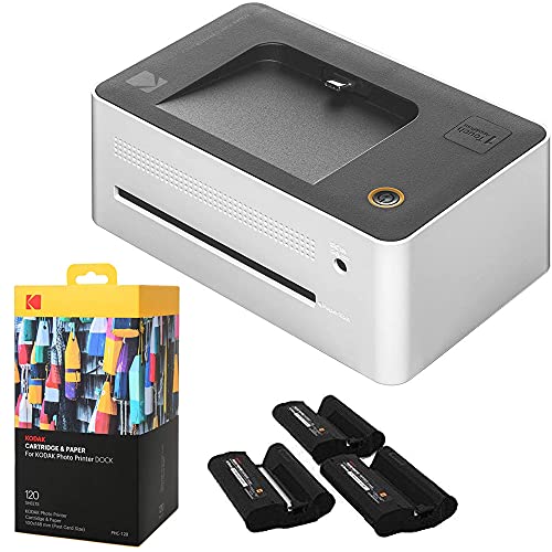 Kodak Dock Instant Portable 4x6 Photo Printer with 120-Pack Photo Sheets Bundle