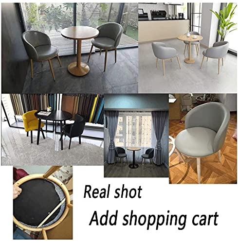 SKUAI Conference Coffee Table & Chair Set, Round Dining Set 1 Table 2 Chairs - Orange