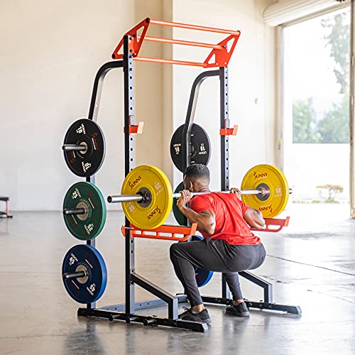 Sunny Health & Fitness Power Zone Half Rack Heavy Duty Performance Power Cage with 1000 LB Weight Capacity – SF-XF9933
