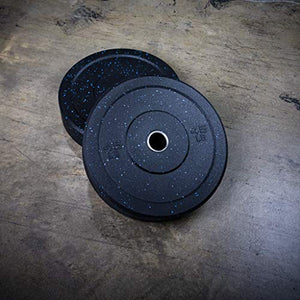 GRIND Fitness Fleck Crumb Rubber Plates, Colored Olympic Weight Plates, Bumper Free Weights for Weight Lifting and Strength Training, Sold in Pairs, 2" Steel Insert (45lb Pair)