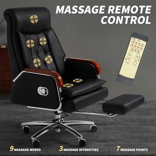 Kinnls Cameron Massage Office Chair with Footrest
