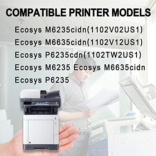 4 Pack (1BK+1C+1M+1Y) TK5282 TK-5282 1T02TW0US0 1T02TWCUS0 1T02TWBUS0 1T02TWAUS0 Toner Cartridge Replacement for Kyocera Ecosys M6235cidn(1102V02US1) M6235 M6635cidn P6235 Toner Kit Printer
