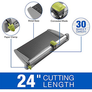 Swingline Paper Trimmer, Rotary Paper Cutter, 24" Cut Length, 30 Sheets Capacity, Commercial, Heavy Duty, SmartCut (9624)