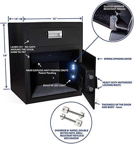 VIKING Security Safe VS-48DS Large Depository Safe LCD Keypad Drop Box Safe