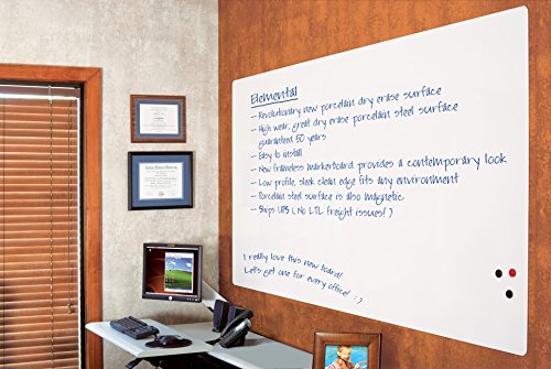 Best-Rite Elemental Magnetic Dry Erase Whiteboard Peel-n-Stick Skin, 4 x 4 Feet, White (208JD-25)